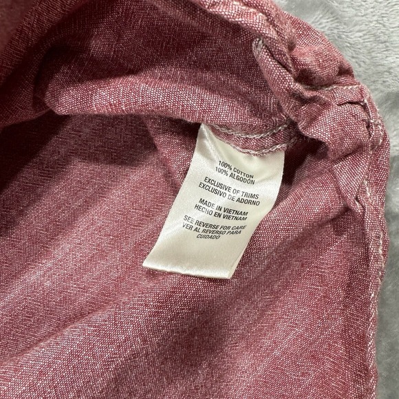 Woolrich Shirt Mens XL Light Red Short‎ Sleeve Button Pocket Logo Outdoor Work - Picture 7 of 8